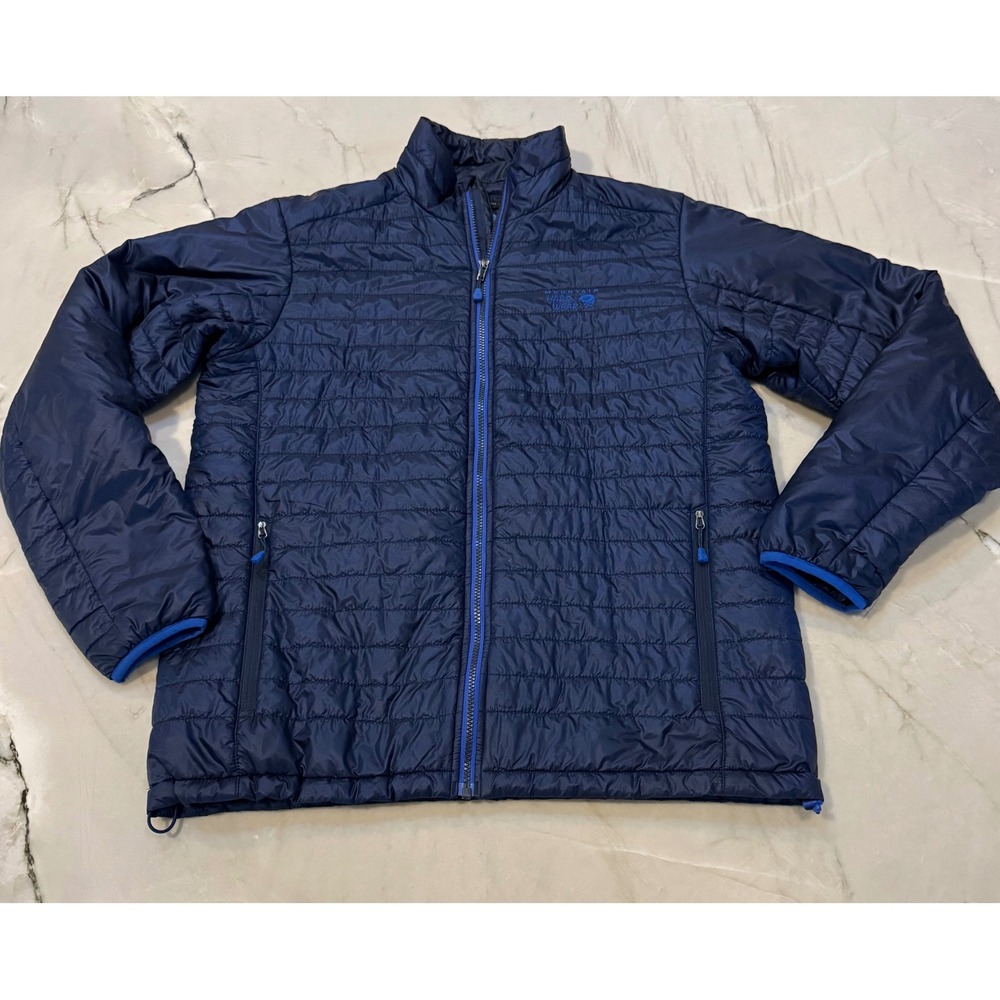 Mountain Hardwear Thermal.Q Elite Puffer Jacket Mens Large Navy Blue Full Zip